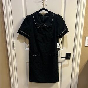 Julia Jordan Black Mini Dress with White Trim